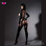 Bodysuit with Cutouts & Strappy Open Back - Raven #20300 - StyleWanderlustUSA