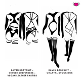 Bodysuit with Cutouts & Strappy Open Back - Raven #20300 - StyleWanderlustUSA