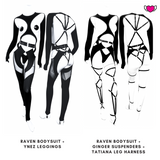 Bodysuit with Cutouts & Strappy Open Back - Raven #20300 - StyleWanderlustUSA