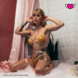 Triangle Bralette with Detachable Collar - Vittoria #20285 / Mesh V Tanga with Detachable Garters - Arabella #20286 - StyleWanderlustUSA