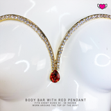 Body Bar with Red Pendant / Body Chain with Red Pendant  #30034 - StyleWanderlustUSA