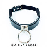 Vegan Leather Collar with Big Ring #30024 / Vegan Leather Collar with Multi-Chains #30025 - StyleWanderlustUSA