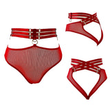 Ouvert Fishnet Mesh Panty with Open Back and Crisscross Details - Yasmin #20243 - StyleWanderlustUSA