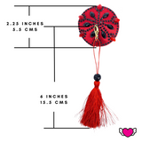 Red & Black Beaded Pasties with Detachable Tassels / Burlesque Nipple Covers / Fancy Decorative Nipple Pasties #30337