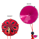 Red & Black Beaded Pasties with Detachable Tassels / Burlesque Nipple Covers / Fancy Decorative Nipple Pasties #30337
