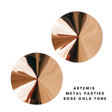 Metal Nipple Pasties in Gold, Silver or Rose Gold Tone - Artemis #30038 - StyleWanderlustUSA