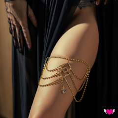 Crystal Thigh Chain /Necklace with Teardrop Design - Calypso #30039