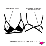 Quarter Cup Bralette with Strappy Back - Delphine #20301 - StyleWanderlustUSA