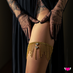 Layered Thigh Chain with Fringe & Heart Accents /Necklace with Fringe Design - Eros #30042