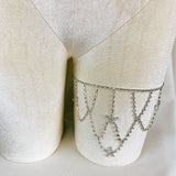 Crystal Thigh Chain /Necklace with Floral Design - Iris #30040 - StyleWanderlustUSA