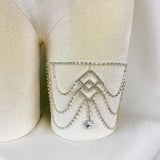 Crystal Thigh Chain /Necklace with Teardrop Design - Calypso #30039 - StyleWanderlustUSA