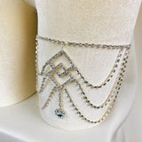 Crystal Thigh Chain /Necklace with Teardrop Design - Calypso #30039 - StyleWanderlustUSA