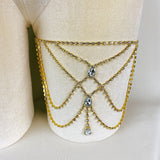 Crystal Thigh Chain /Necklace with Teardrop Design - Asteria #30043 - StyleWanderlustUSA