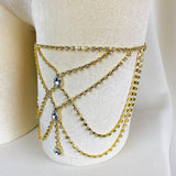 Crystal Thigh Chain /Necklace with Teardrop Design - Asteria #30043 - StyleWanderlustUSA