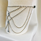 Crystal Thigh Chain /Necklace with Teardrop Design - Asteria #30043 - StyleWanderlustUSA