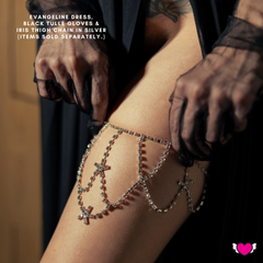 Crystal Thigh Chain /Necklace with Floral Design - Iris #30040