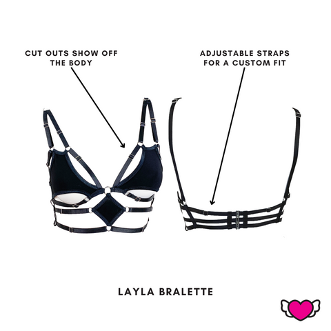 Sexy Bralette with Cutouts and Adjustable Straps - Layla #20302 - StyleWanderlustUSA