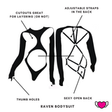 Bodysuit with Cutouts & Strappy Open Back - Raven #20300 - StyleWanderlustUSA