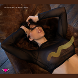 See Thru Mesh Crop, Power Mesh Long Sleeve Crop Top - Veronique #20303 - StyleWanderlustUSA