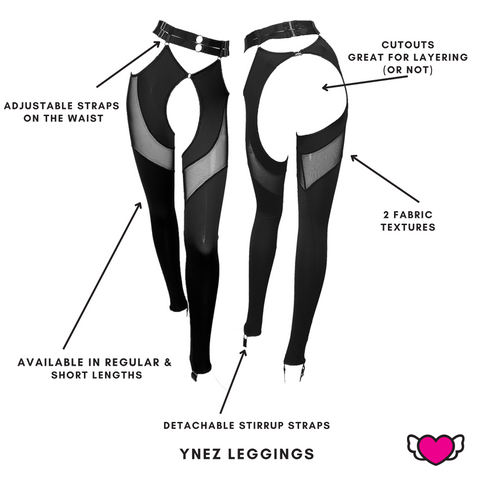 Leggings with Cutouts / Chaps / Sexy Layering Leggings - Ynez #20305 - StyleWanderlustUSA