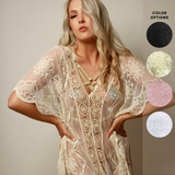 Lace Boho Sheer Kimono / Wedding Robe / Bohemian Lace Kimono - Lila #20279 - StyleWanderlustUSA
