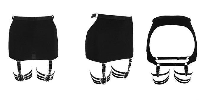 Garter Skirt with Sexy Cut-out Back & Detachable Harness - Alisson #20237 |  StyleWanderlustUSA