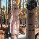 Romantic Boho Sheer Lace Kimono / Wedding Robe / Bohemian Lace Kimono - Ashley #20278 - StyleWanderlustUSA