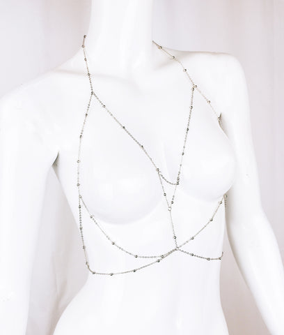 Layer Body Chain / Gold Tone Chain Bra / Reversible Style Body Jewelry /  Festival Bra Chain - Style 6 #30018 - StyleWanderlustUSA