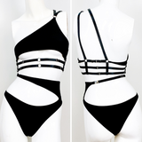 One Shoulder Bralette with Underboob Chelsea #20298 & Asymmetric Thong with Cutouts Isadora #20299 - StyleWanderlustUSA