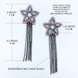 Floral Crystal Pasties with Tassels / Burlesque Nipple Covers / Fancy Decorative Nipple Pasties  #30314 - StyleWanderlustUSA