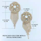 Gold Fancy Pasties With Crystals  #30318 - StyleWanderlustUSA