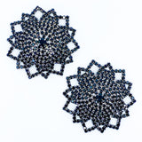 Sunburst Medallion Pasties with Black Crystals #30320 - StyleWanderlustUSA
