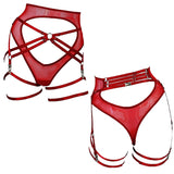 High Waist Mesh Thong with Cutouts & Harness Set - Jacqueline #20260 - StyleWanderlustUSA