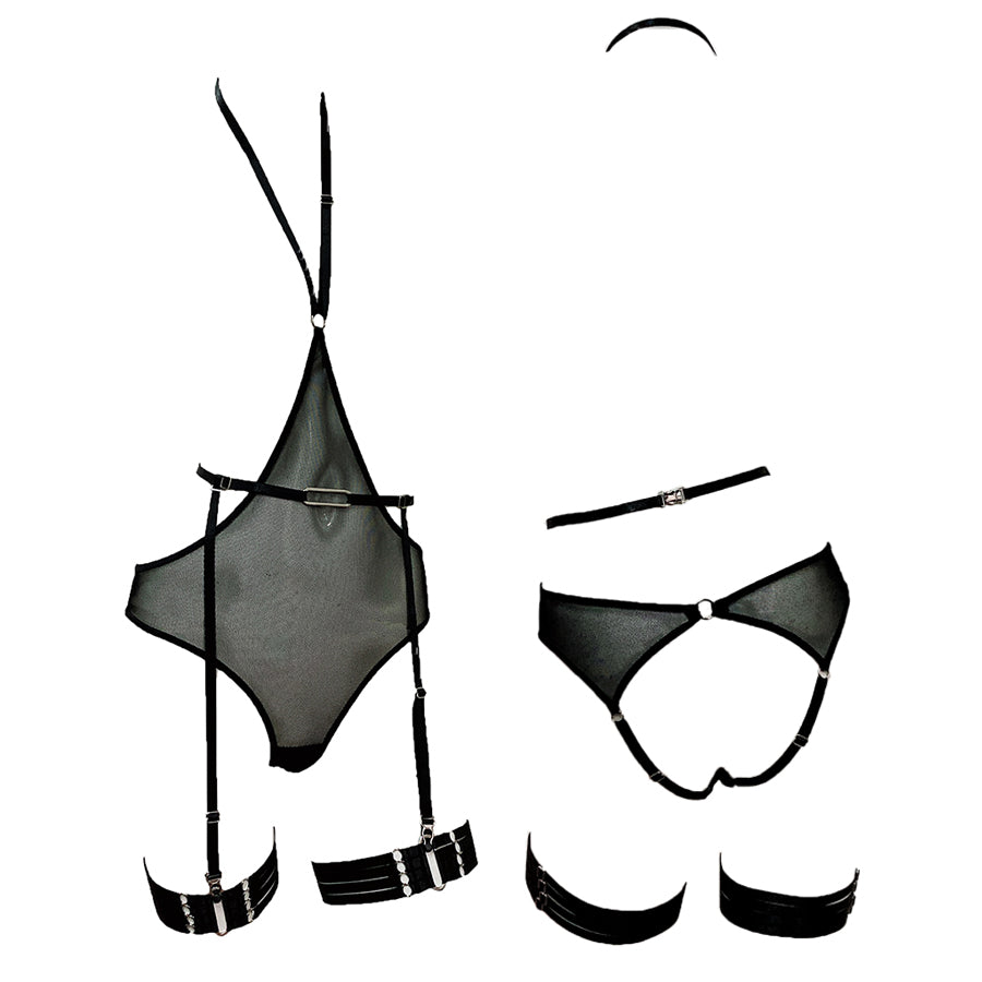 bodysuit with garter belt Sexy Bodysuit Lingerie Set with Garter Belt main image 1