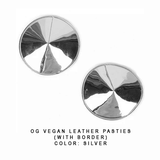 Vegan Leather Nipple Pasties in Gold or Silver Tone / Burlesque Pasties #30303 - StyleWanderlustUSA