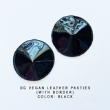 Vegan Leather Nipple Pasties in Gold or Silver Tone / Burlesque Pasties #30303 - StyleWanderlustUSA