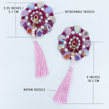Pink Beaded Pasties with Tassels / Burlesque Nipple Covers / Fancy Decorative Nipple Pasties  #30309 - StyleWanderlustUSA