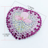 Pink Heart Crystal Pasties / Burlesque Nipple Covers / Fancy Decorative Nipple Pasties #30312 - StyleWanderlustUSA