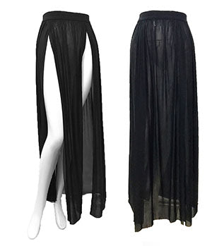 See Thru Fishnet Mesh Skirt with High Slit - Stella #40005 - StyleWanderlustUSA