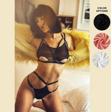 See Thru Fishnet Mesh Bra with Detachable Harness / Two in One Bra - Chiara #20242 - StyleWanderlustUSA