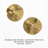 Vegan Leather Nipple Pasties in Gold or Silver Tone / Burlesque Pasties #30303 - StyleWanderlustUSA