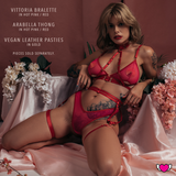 Triangle Bralette in See Thru Mesh with Body Harness & Detachable Collar - Vittoria #20285 - StyleWanderlustUSA