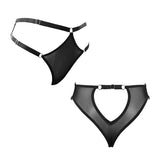 Sexy Black Fishnet Thong Panty with Cutout - Violette #20248 - StyleWanderlustUSA