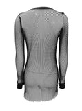 Fishnet See Thru Mesh Mini Dress with Long Sleeves - Willow #40007 - StyleWanderlustUSA