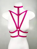 Adjustable Body Harness with Choker Detail / Bondage Lingerie - Riley #20100 - StyleWanderlustUSA