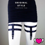 Stocking Suspenders & Thigh Harness - Midnight #20114 - StyleWanderlustUSA