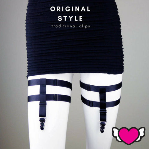 Stocking Suspenders & Thigh Harness - Midnight #20114 - StyleWanderlustUSA