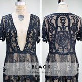 Romantic Boho Sheer Lace Kimono / Wedding Robe / Bohemian Lace Kimono - Ashley #20278 - StyleWanderlustUSA